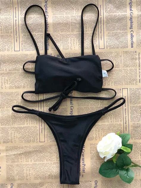2019 Micro Tiny String Bikini Bandeau Swimsuit Women Sexy Brazilian Swimwear Female Two Piece