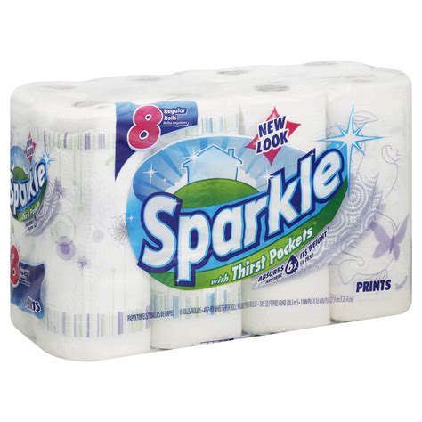 Sparkle Regular Roll Print Paper Towels 8 Rolls