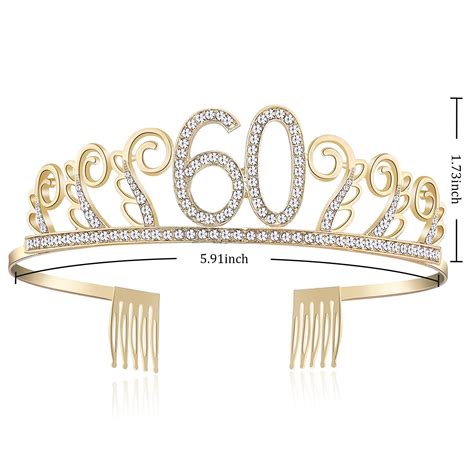Buy Babeyond 60th Birthday Tiara And Sash Crystal Happy Birthday Crown
