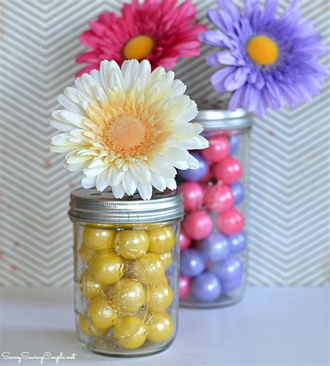 Diy Gumball Filled Mason Jar Flower Vase Mothers Day
