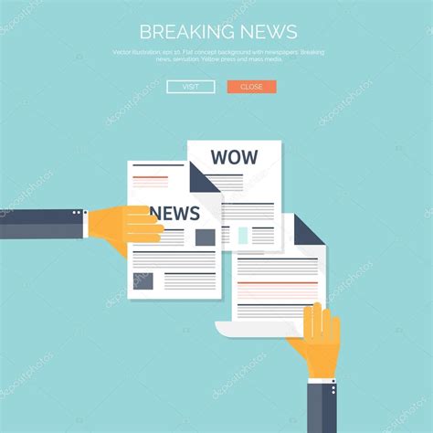 Vector Illustration With Flat Newspapers News And Mass Media Concept