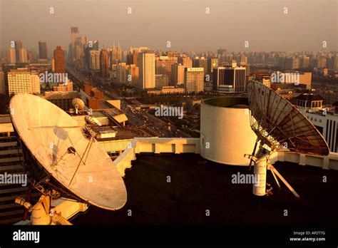 View Overlooking Beijing At Dusk China Stock Photo Alamy