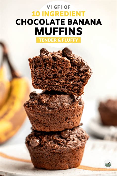 Chocolate Banana Muffins Vegan GlutenFree FromMyBowl Pinterest From