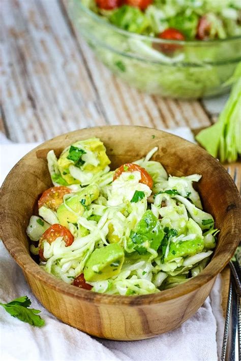 Avocado Cabbage Salad Low Carb Paleo Whole30 Video Recipe Raw
