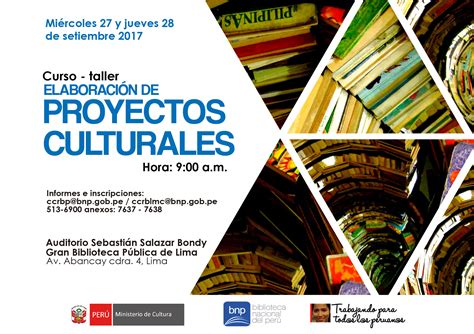 Curso Taller Elaboración De Proyectos Culturales En La Bnp