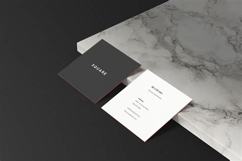 Square Business Card Mockup Free Design Resources