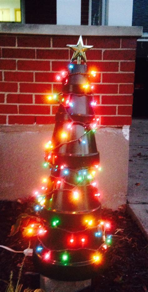 My Christmas Tree Made From Flower Pots Outdoor Christmas Tree