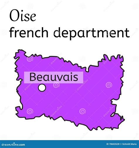 Oise French Department Map Stock Vector Illustration Of Cartography