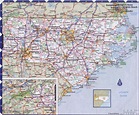 Map of North Carolina state with highway,road,cities,counties. North ...
