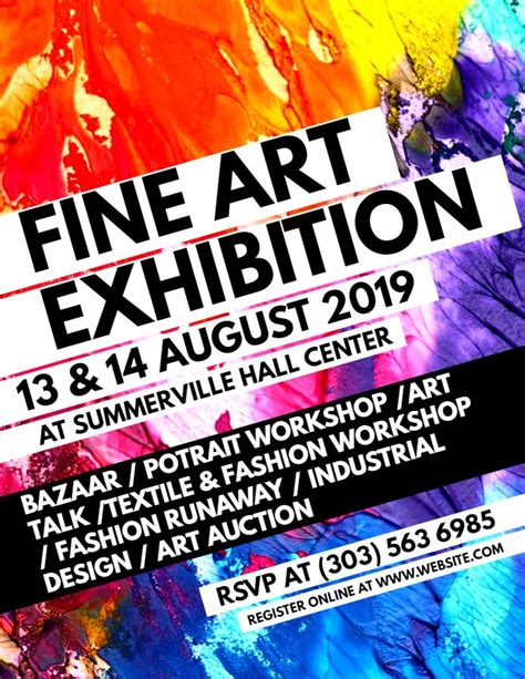 Colorful Art Exhibition Flyer Template Design Art Exhibition Posters
