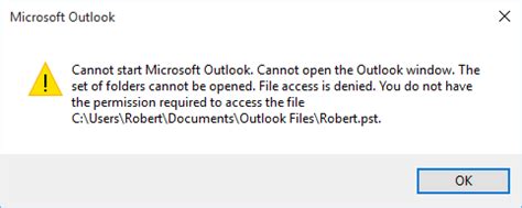 PST File access is denied after upgrading to Windows 10 ...