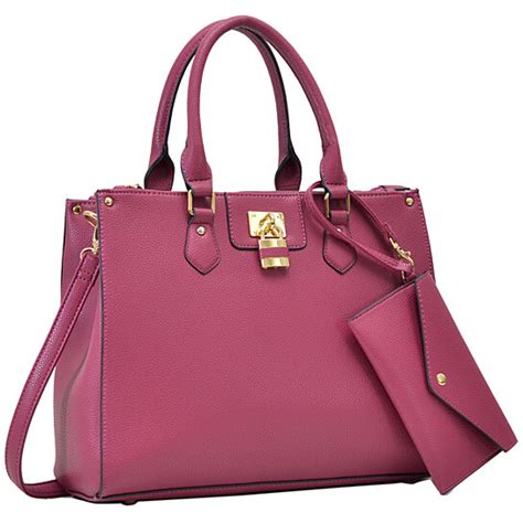 Buy Dasein Womens Designer Leather Satchel Top Handle Shoulder Bag