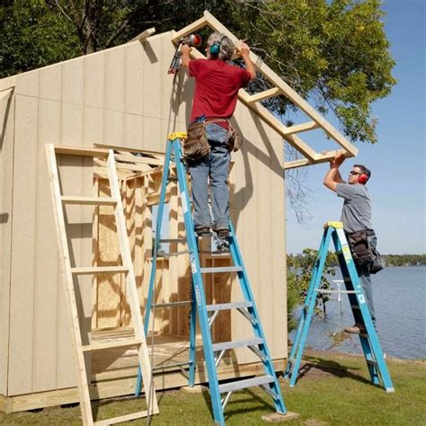 Notice the cut outs around the door and the window. Add Overhangs to Protect Shed Siding in 2020 | Diy shed ...