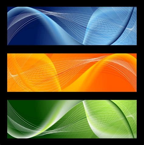 Premium Vector Bright Abstract Wavy Banners Vector Design Template