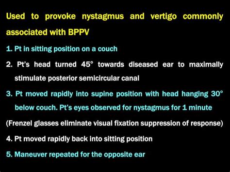 Routine Clinical Tests Of Vestibular Function