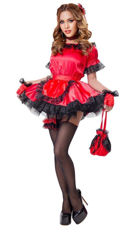 Red Satin French Maid Sat100 Redmaid 8475 Birchplaceshop Fashion And Fantasy Fashion