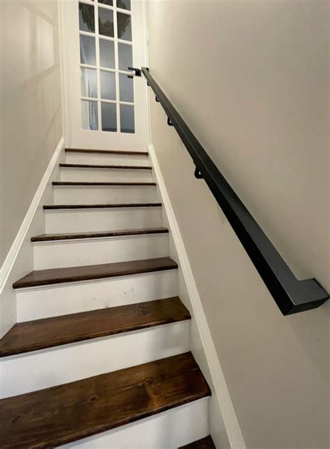 Modern Square Black Handrail For Stairs Optimum Works Inc