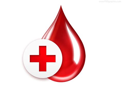 Blood Drop With Red Cross Psd Icon Psdgraphics