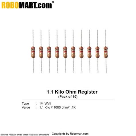 Buy 11 Kilo Ohm 14 Watt Resistor Resistance Online India