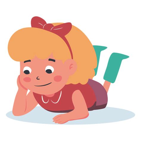 Happy Blonde Girl Lying Character Transparent Png And Svg