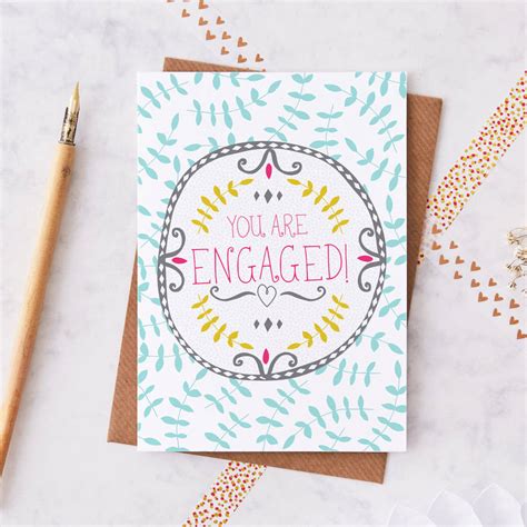you are engaged greetings card by jessica hogarth