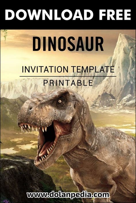 Free Printable Dinosaur Birthday Party Invitation Templates