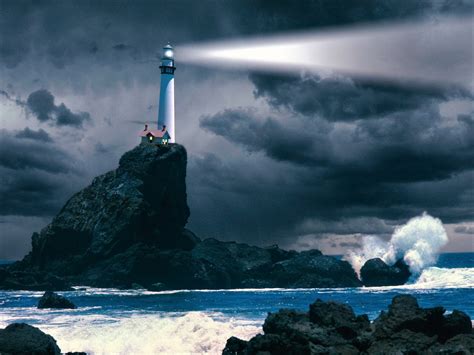 Dark Storm Clouds Over Lighthouse Image Id 306363