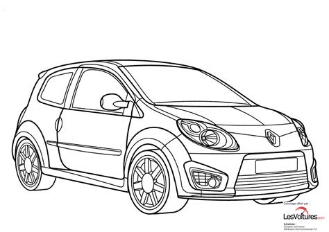 Retrouvez aussi de nombreux autres coloriages sur dessin.tv! Renault-Twingo-RS-coloriage-voiture | Les Voitures