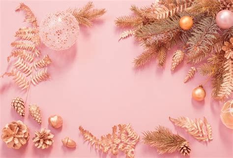 Premium Photo Beautiful Modern Christmas Background In Gold And Pink