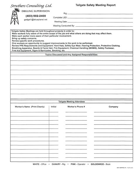 General Construction Safety Form Toolbox Talks Printable Free Pohqatar