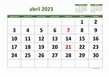 Calendário Abril 2023 | WikiDates.org