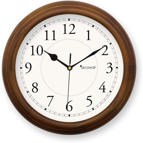 Decowall Dsh W32bs 126 Non Ticking Silent Modern Wooden Wall Clock