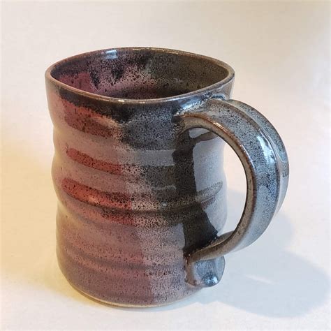 14oz pottery coffee mug hand thrown stoneware mug etsy