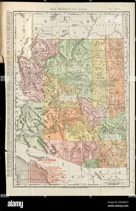Rand Mcnally And Cos Arizona Relief Shown By Hachures Accompanied By