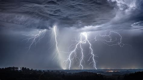 Hd Wallpaper Lightning Thunder Thunderstorm Cloud Landscape Night