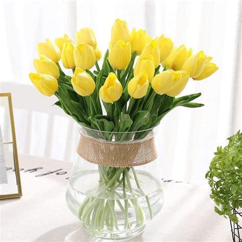 31pcs artificial tulips real touch fake tulips arrangement etsy