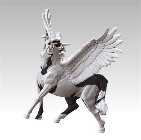 Detailed King Pegasus Flying Winged Horse 3d Print Model 1