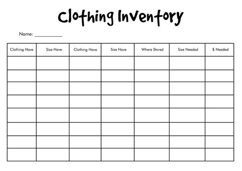 18 Inventory Worksheet Template Free Pdf At