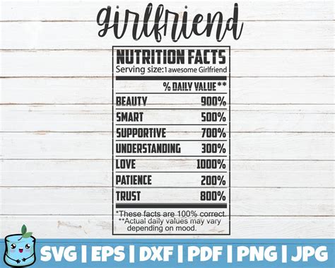 girlfriend nutrition facts so fontsy