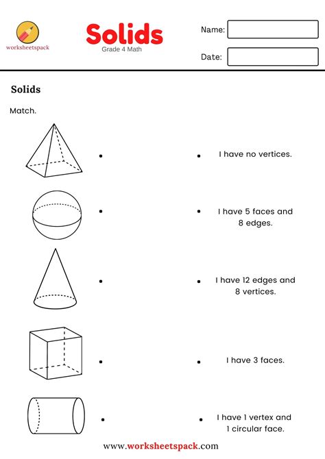 The Students Will Practice The Solids With This Free Worksheet 3d