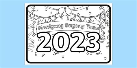 Free Manigong Bagong Taon Coloring Mat Philipines Twinkl