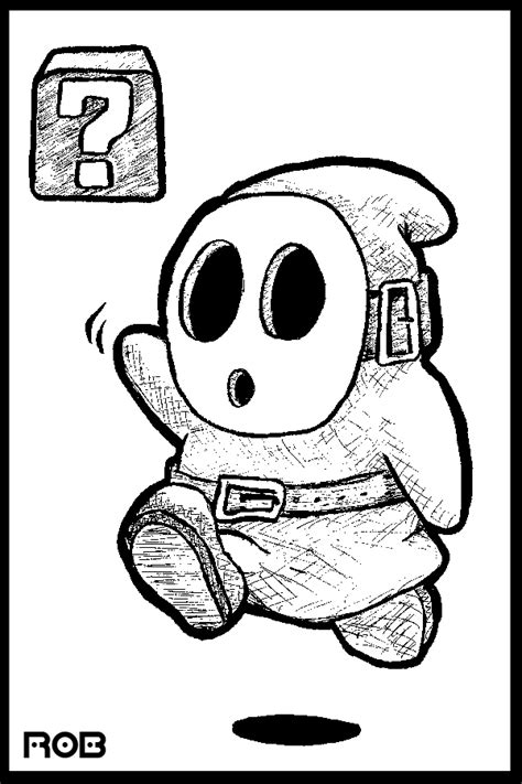 Super Mario Shy Guy Coloring Pages