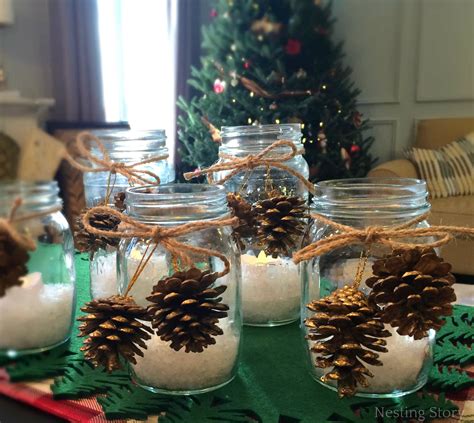 Diy Christmas Mason Jar Candles Nesting Story
