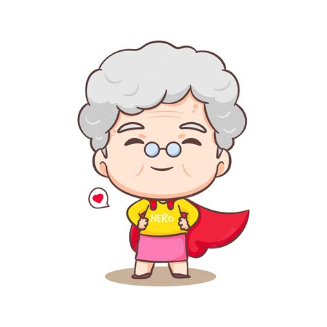 Premium Vector Cute Grandmother Cartoon Character Grandma As