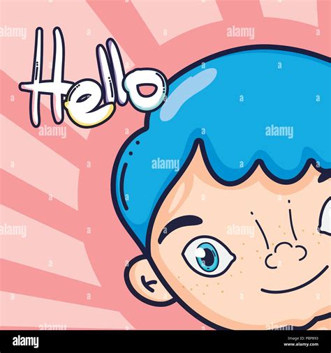Boy Saying Hello Cartoon Stock Vector Image And Art Alamy