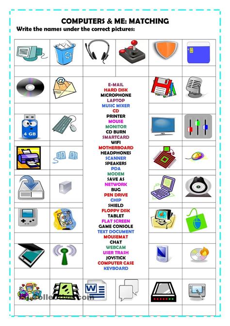 Computer Vocabulary Worksheet