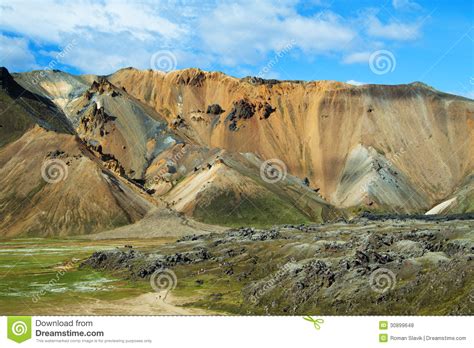 Landmannalaugar Colored Rainbow Mountains Stock Photo Image Of