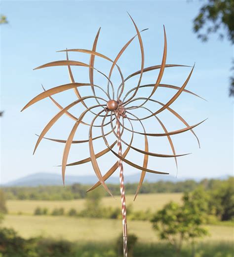 Handcrafted Copper Pinwheel Wind Sculptures Copper Wind Spinners