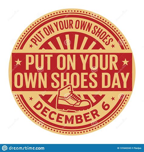 Put On Your Own Shoes Day December 6 Stock Vector