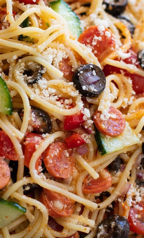Spaghetti Salad Easy Italian Spaghetti Pasta Salad Recipe Easy